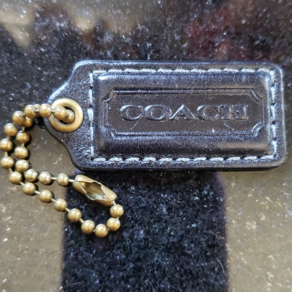 2.5 x 1 inch Coach Hang Tag Black Brass